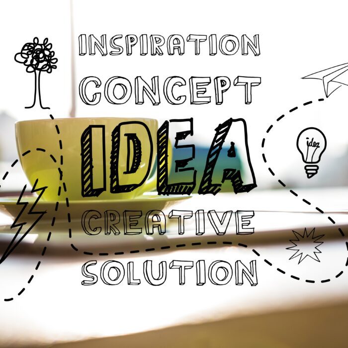 digital composite of Idea text with coffee background digital composite of Idea text with coffee background