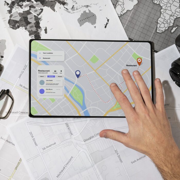 top-view-gps-tablet-with-hand-world-map top-view-gps-tablet-with-hand-world-map